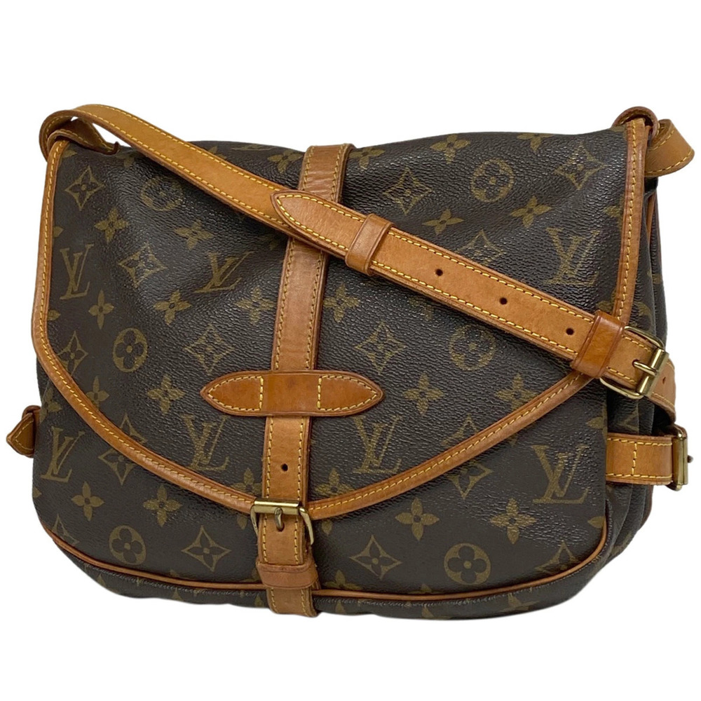 Louis Vuitton Saumur Crossbody Shoulder Bag Monogram Brown